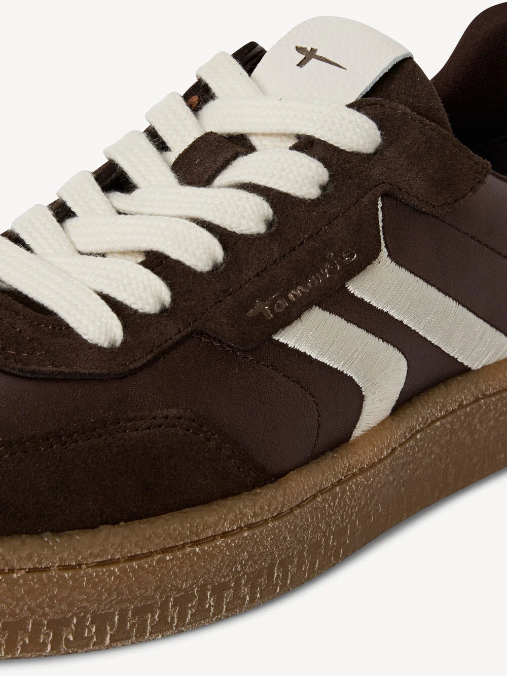 Tamaris Leather Trainers - Brown Metallic