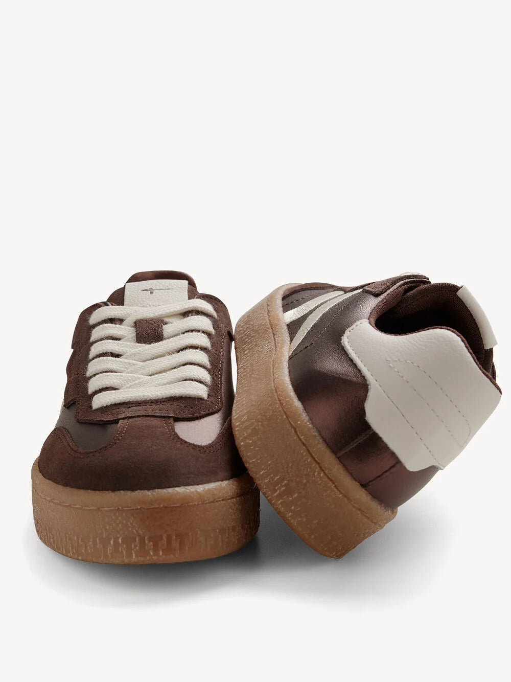 Tamaris Leather Trainers - Brown Metallic
