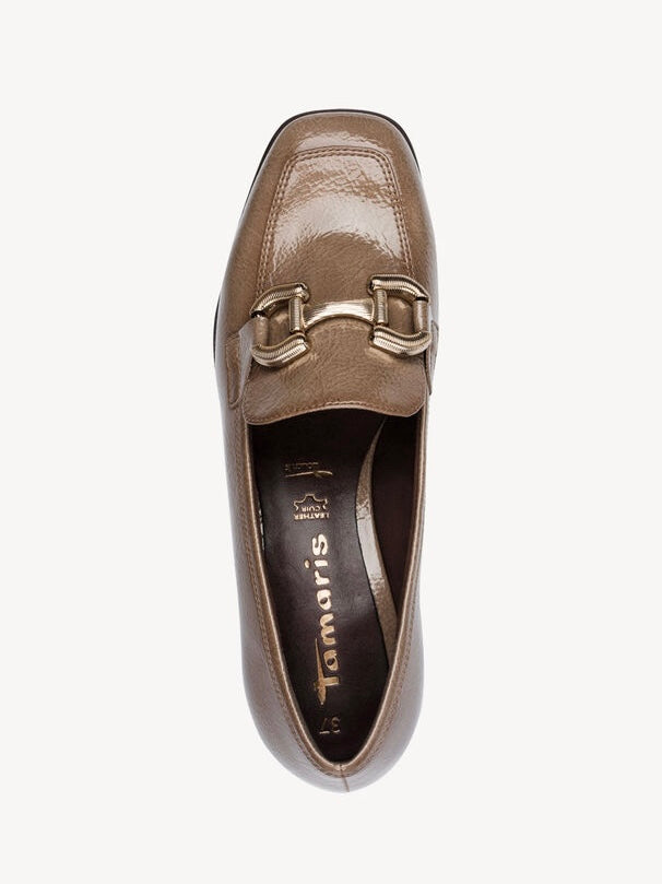 Tamaris Snaffle Heeled Loafers - Taupe