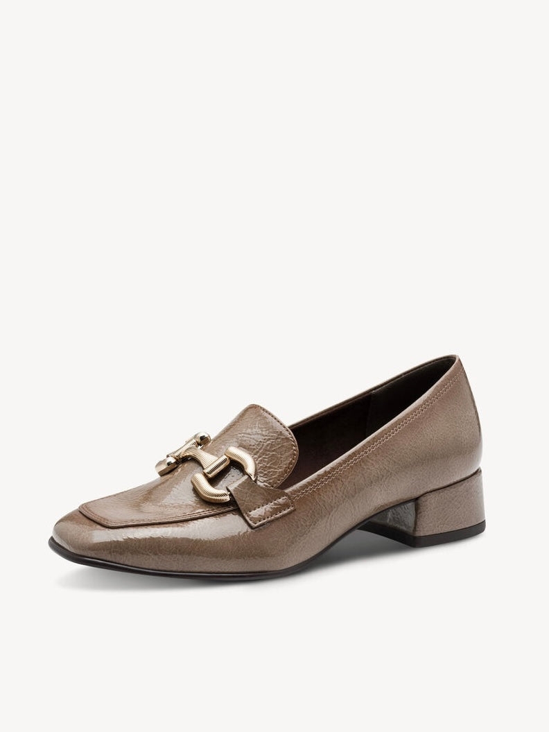 Tamaris Snaffle Heeled Loafers - Taupe