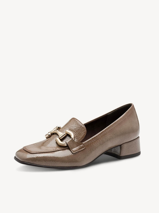 Tamaris Snaffle Heeled Loafers - Taupe