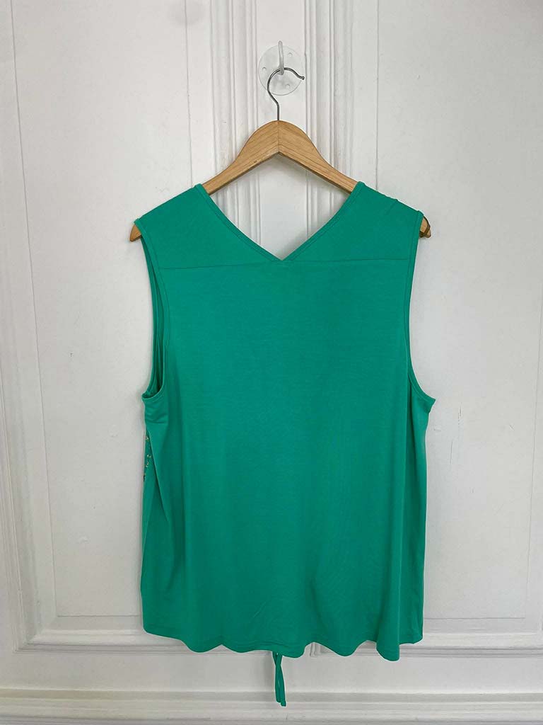 Malissa J Silk Feel Drawstring Vest - Jade Rio