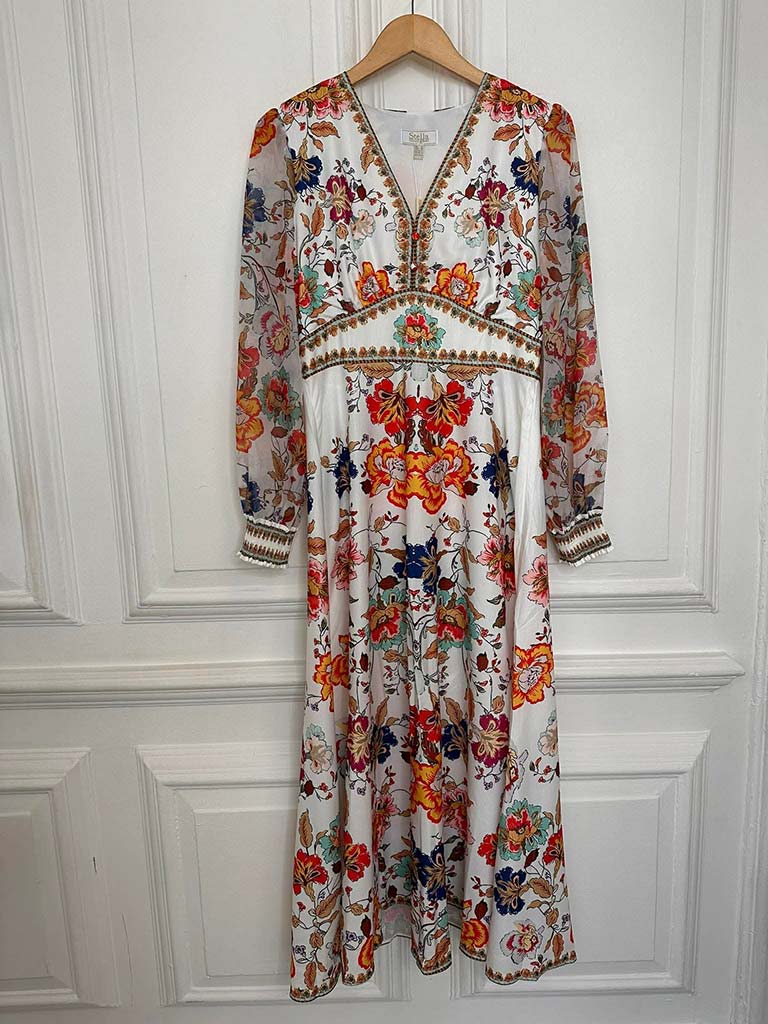 Romantic Floral Long Sleeve Maxi Dress