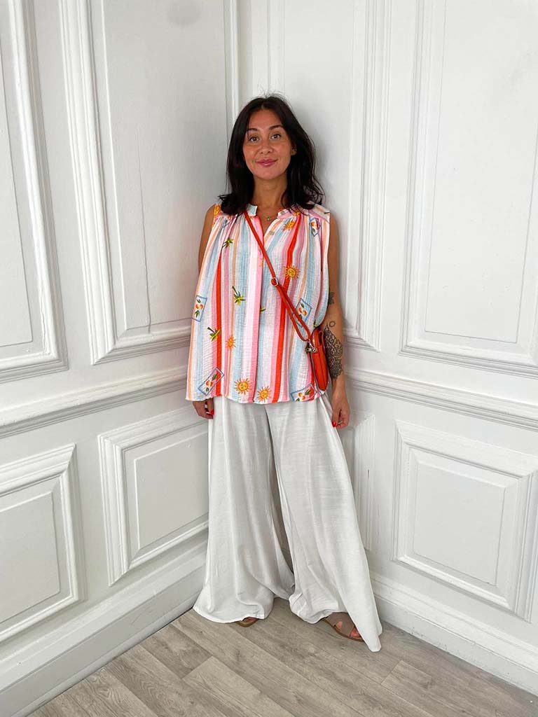 Summer Fiesta Sleeveless Blouse