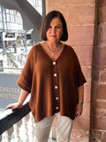 Slouchy Batwing Cardigan - Toffee