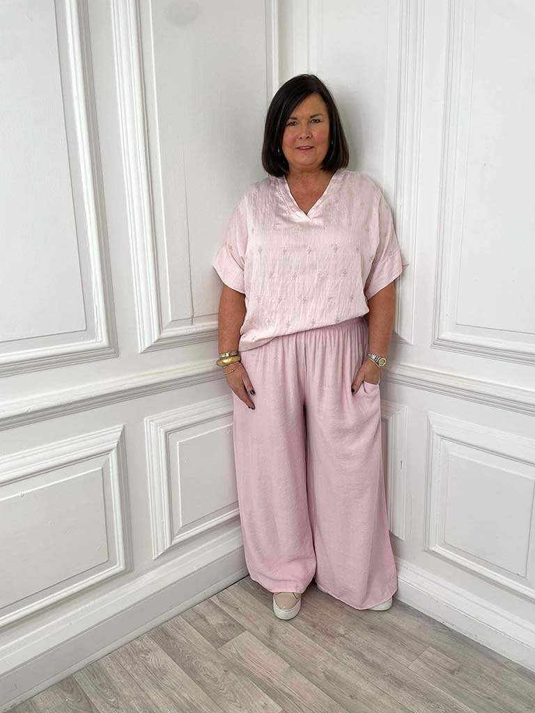 Wide Leg Palazzos - Petal