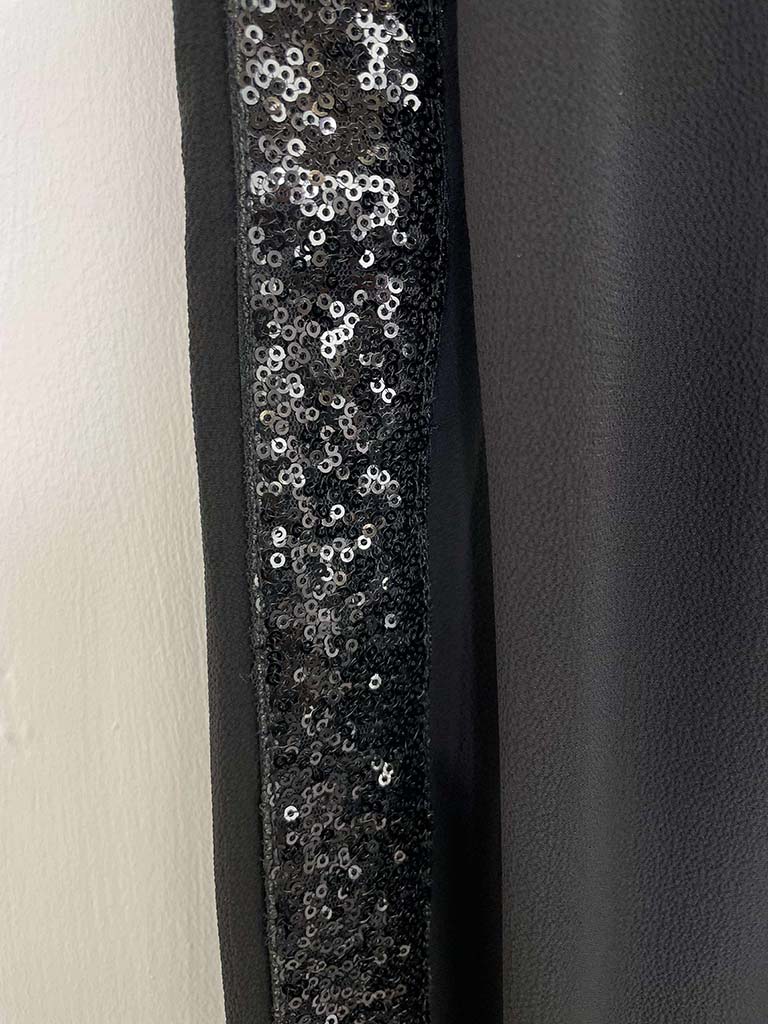Malissa J Sequin Split Side Palazzos - Black