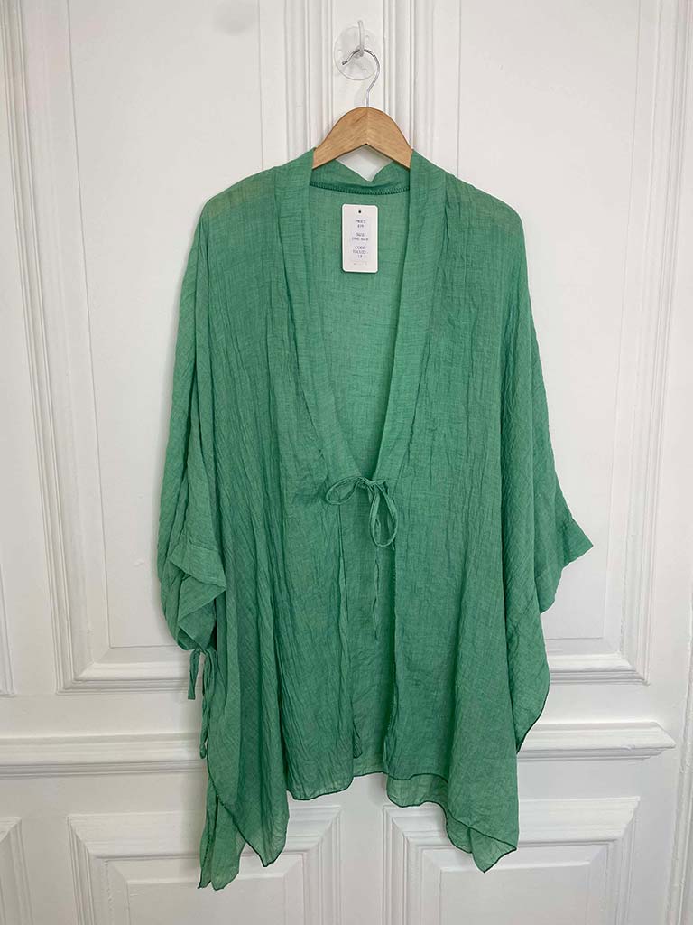 Oversized Tie Kimono - Sea Green
