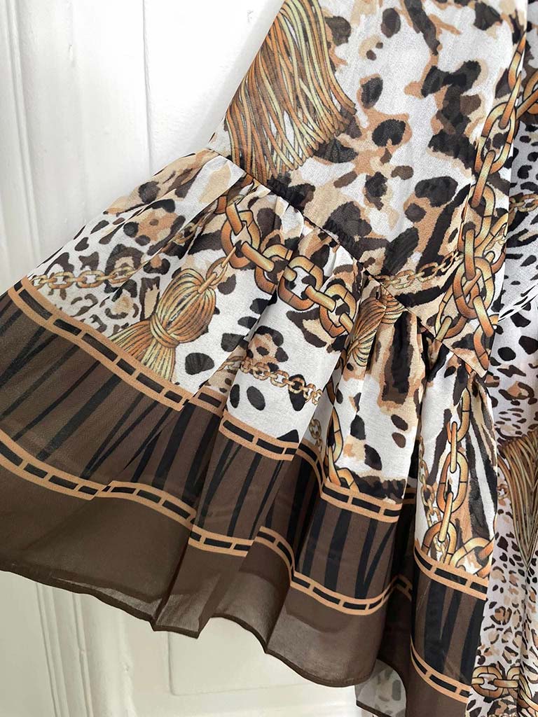 Malissa J Printed Embellished Dress