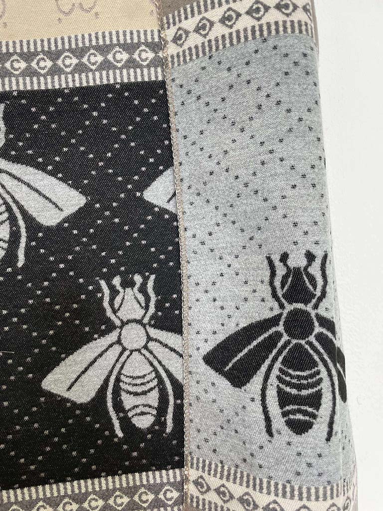 Malissa J Bee Border Scarf - Stone