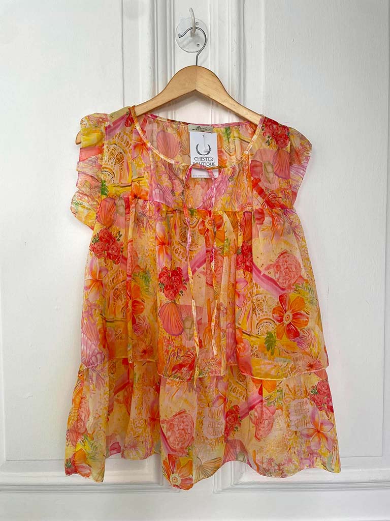 Summertime Blooms Layered Top - Peach