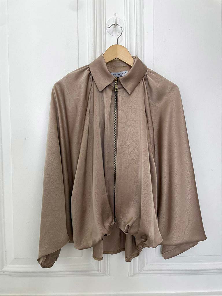 Luxe Silk Feel Bomber - Mink