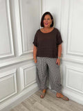 Cottage Check Cocoon Trousers - Chocolate