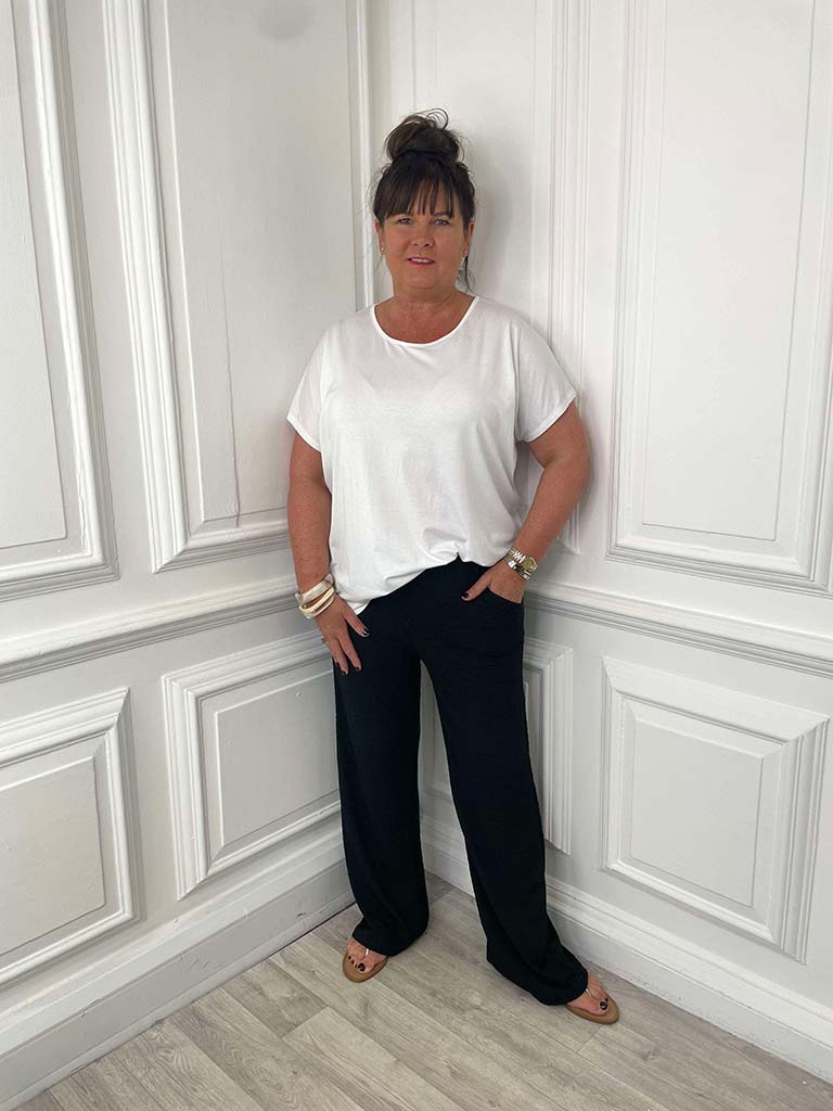 Crinkle Palazzos - Black