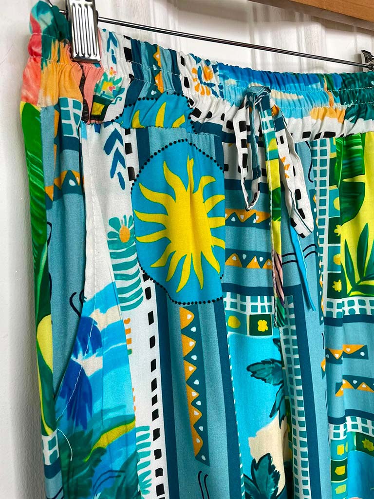 Kitsch Patterned Palazzos - Island Escape