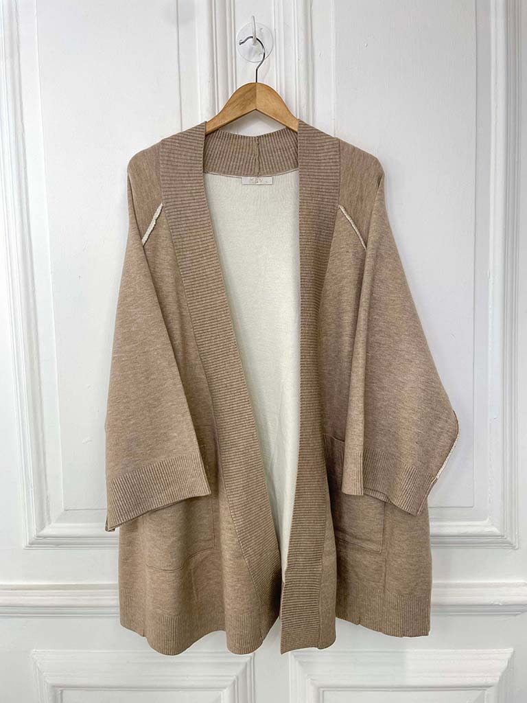 Exposed Seam Cardigan - Sand