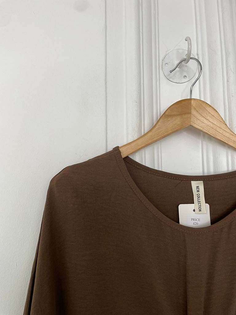 Circle Ruched Centre Tunic - Chocolate
