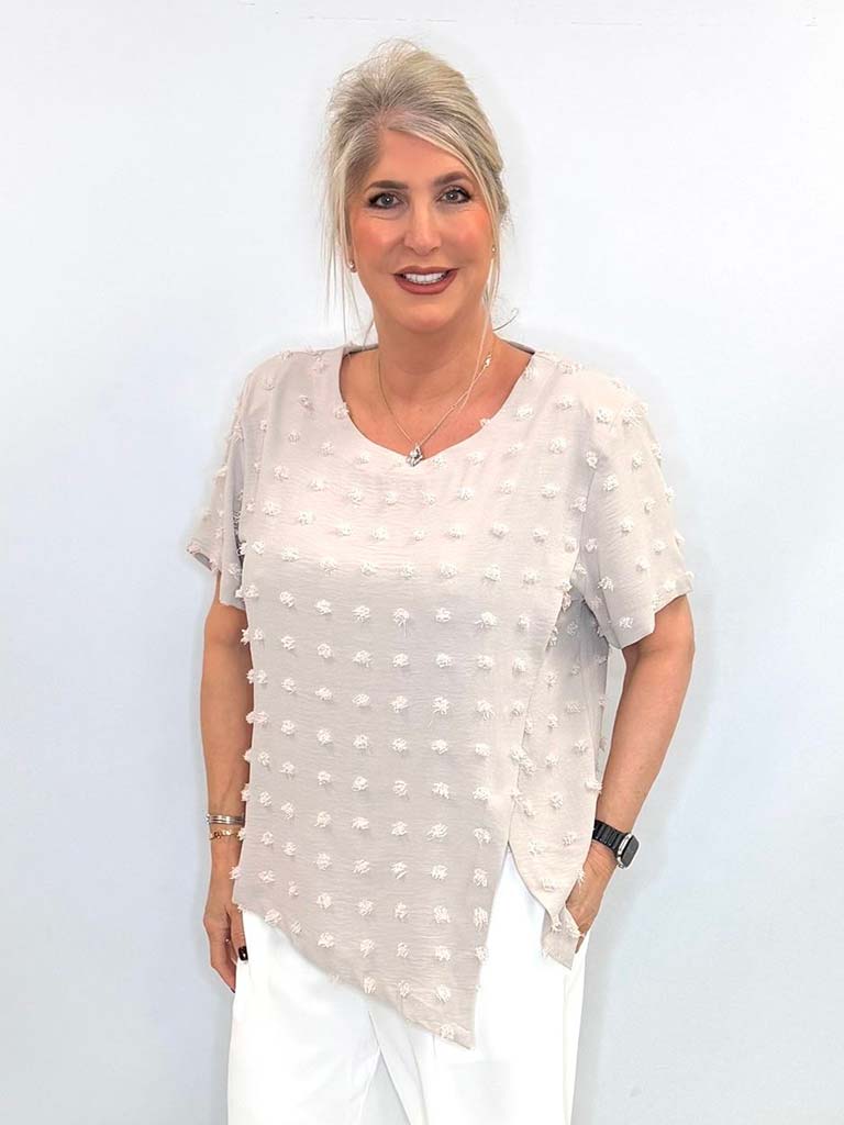 Malissa J Dobby Dot Top - Stone