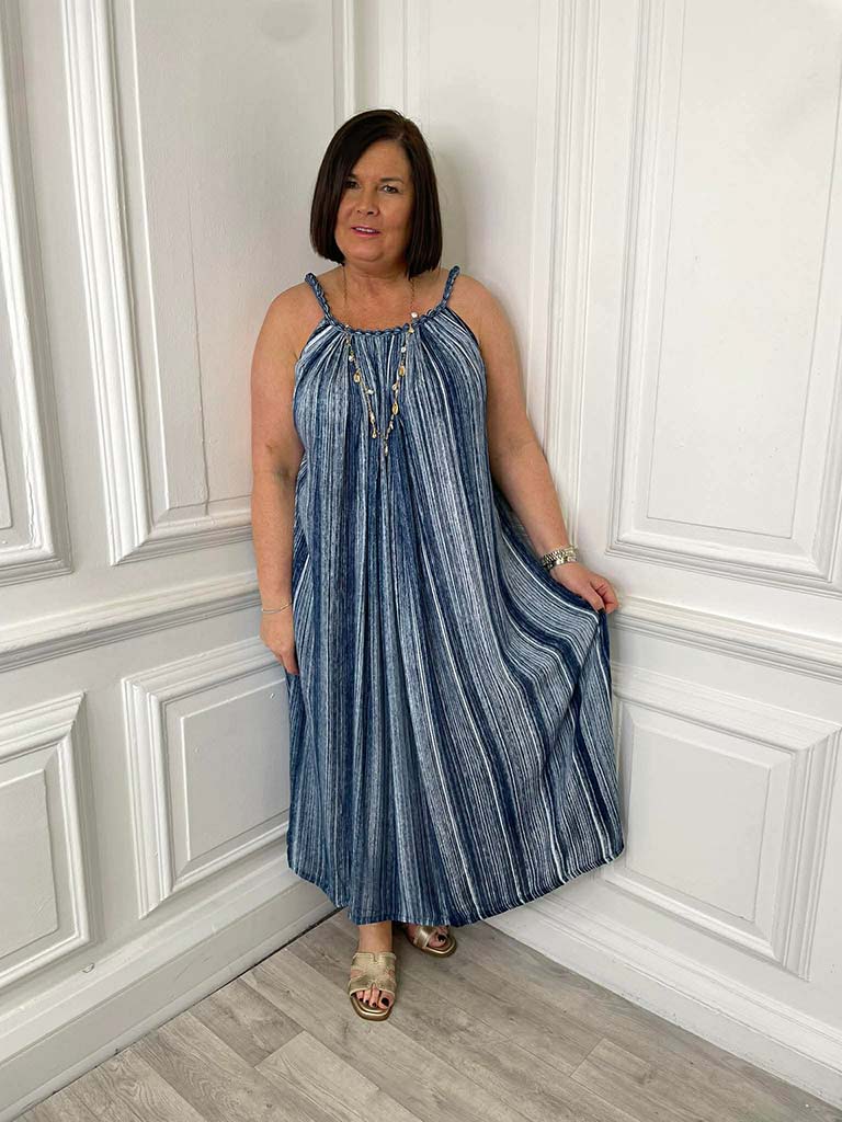 Lagoon Fusion Maxi Dress - Blue