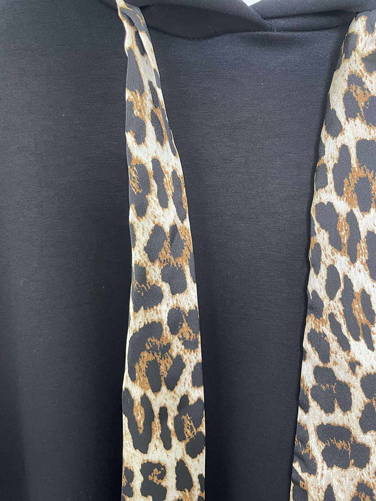 Supersoft Jersey Hoodie - Black Leopard