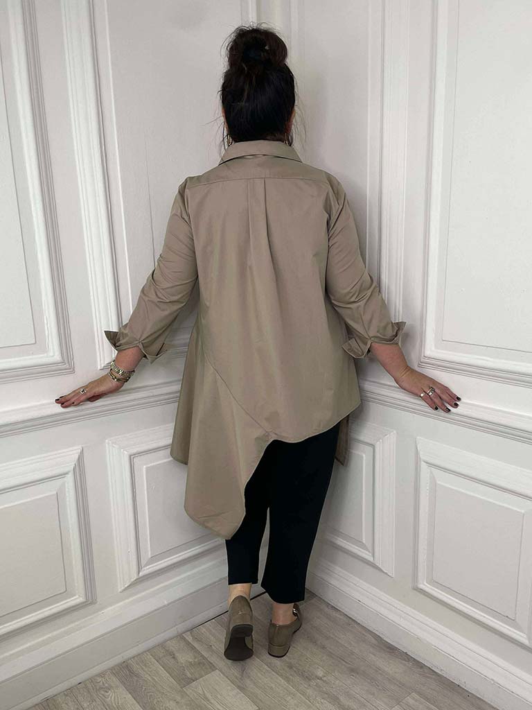 Malissa J Asymmetric A-Line Shirt - Sand