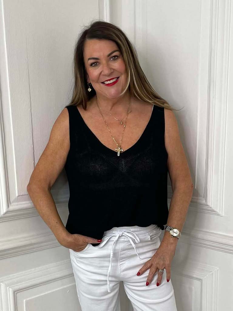 Knitted Vest Top - Black