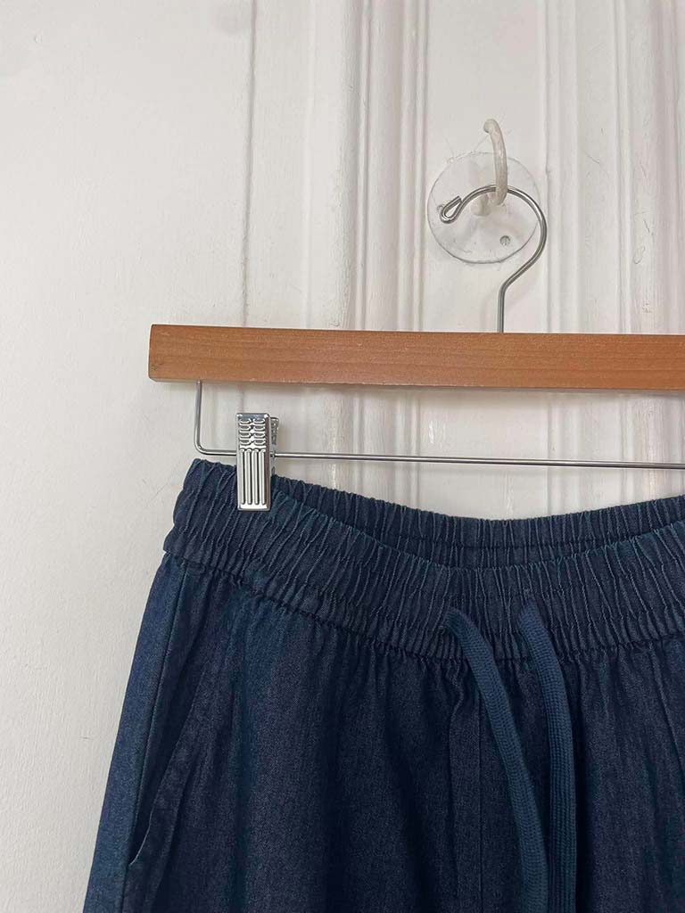 Raw Edge Denim Style Trousers