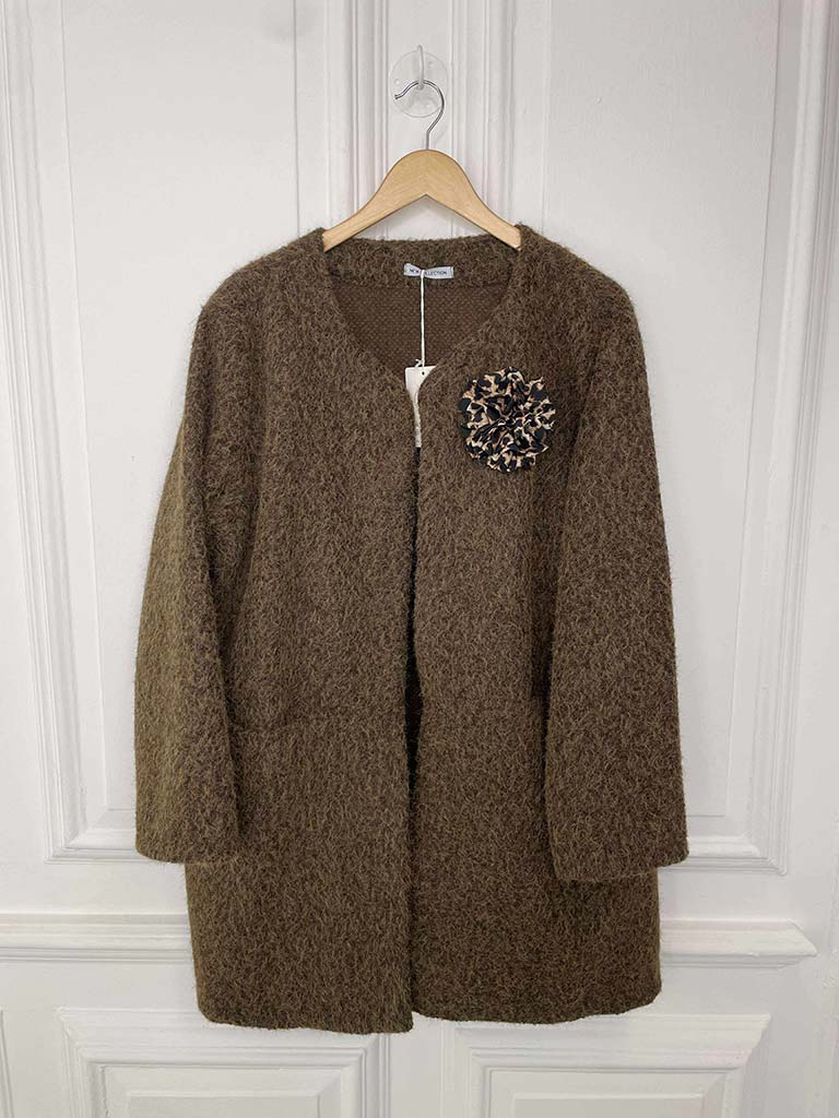 Boucle Corsage Jacket - Chocolate