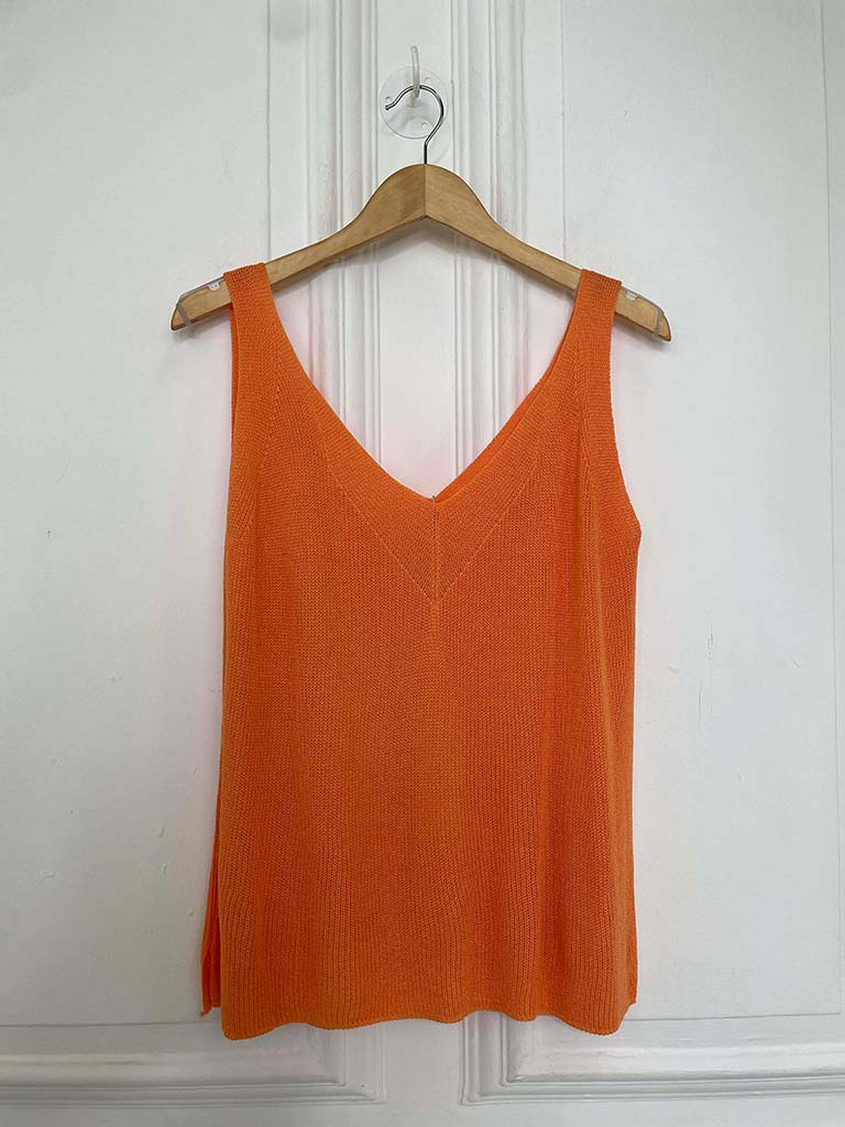 Knitted Vest Top - Tangerine