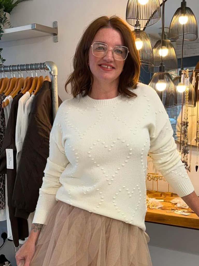 Heart Knit - Cream