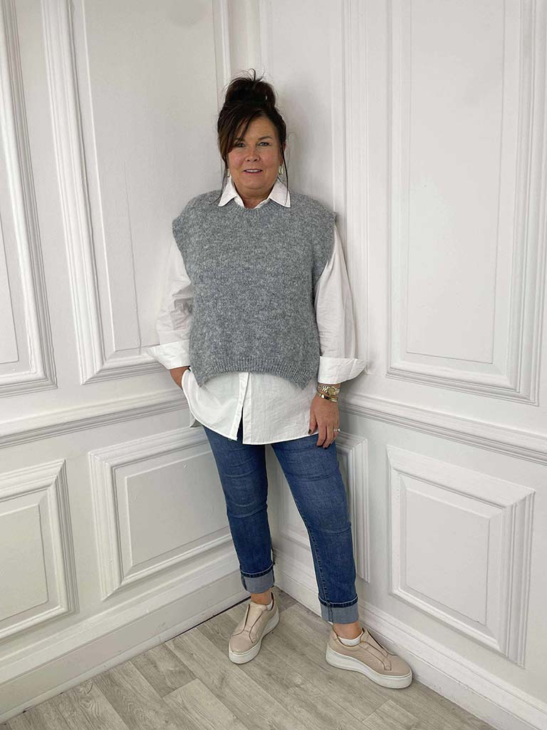 Tie Side Tank Knit - Grey Marl