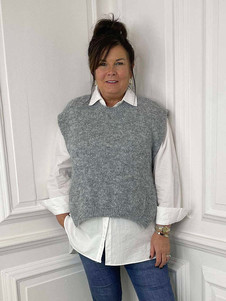 Tie Side Tank Knit - Grey Marl