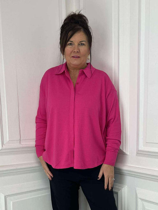 Malissa J Shirt Knit - Hot Pink