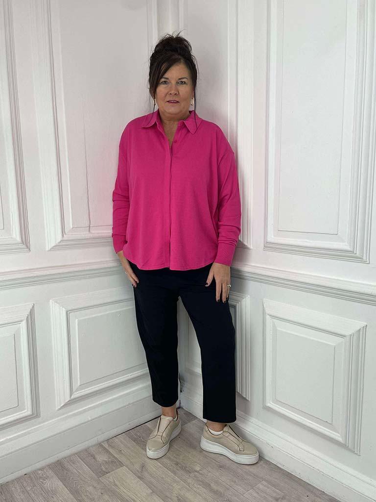 Malissa J Shirt Knit - Hot Pink