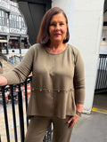 Malissa J Studded Sweat Top - Khaki