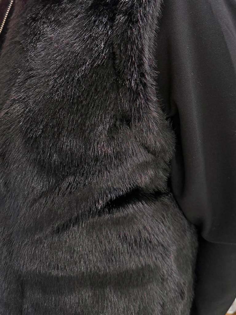 Malissa J Studded Faux Fur Gilet - Grey