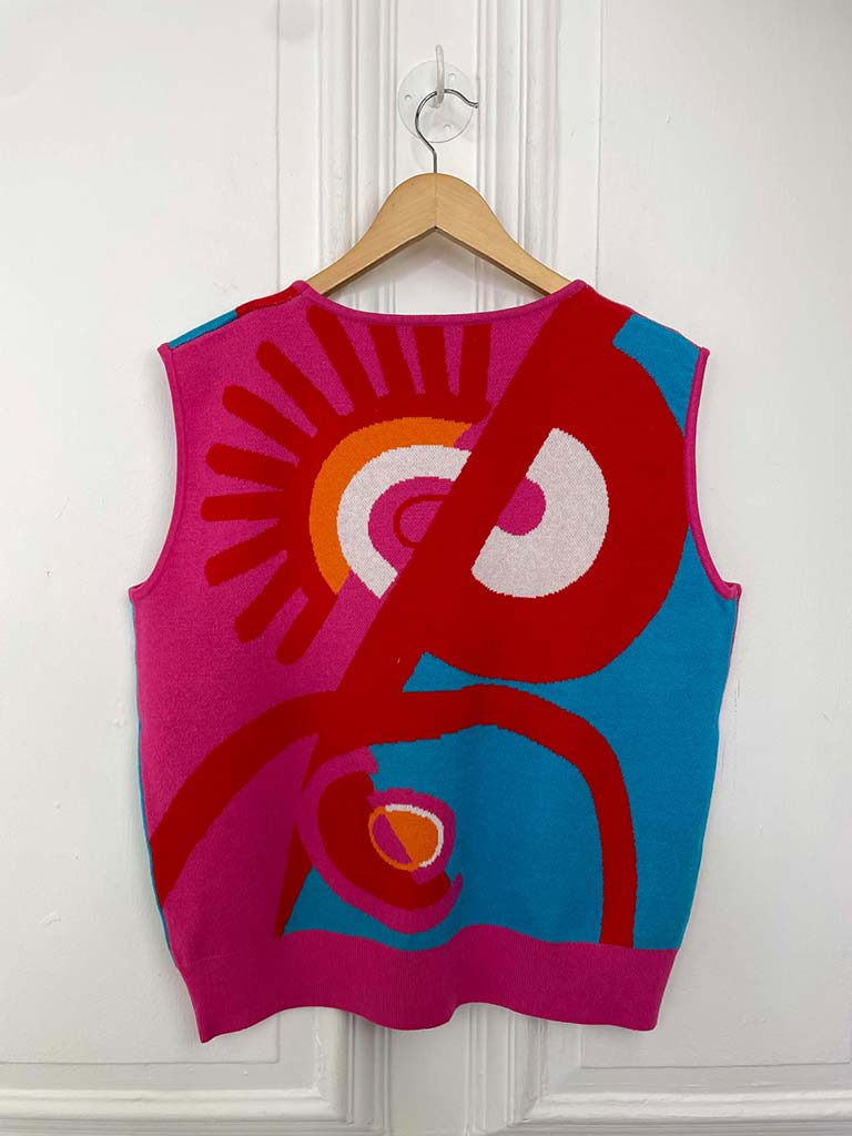 Malissa J Abstract Tank Knit - Aqua