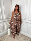 Botanical Escape Jumpsuit - Mocha