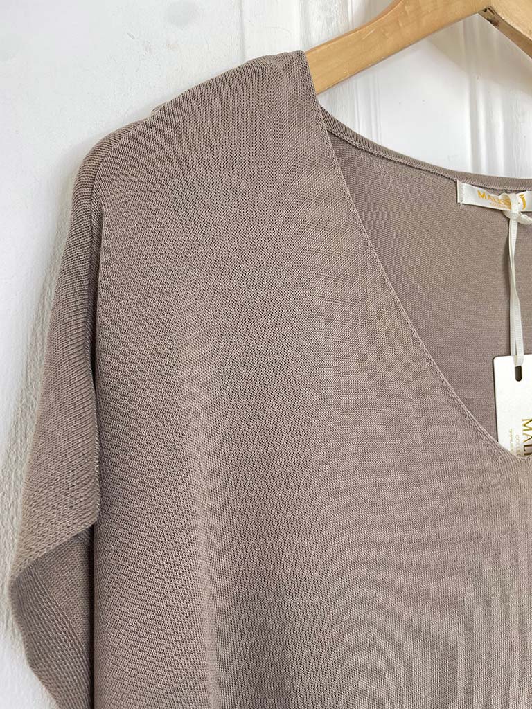 Malissa J Tie Side Tank Knit - Mushroom