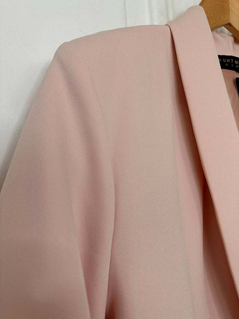 Ruched Sleeve Blazer - Blush Pink
