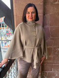 Malissa J Button Poncho - Stone