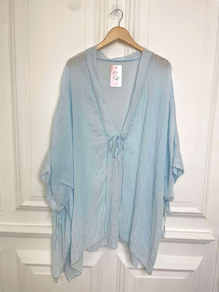 Oversized Tie Kimono - Sky