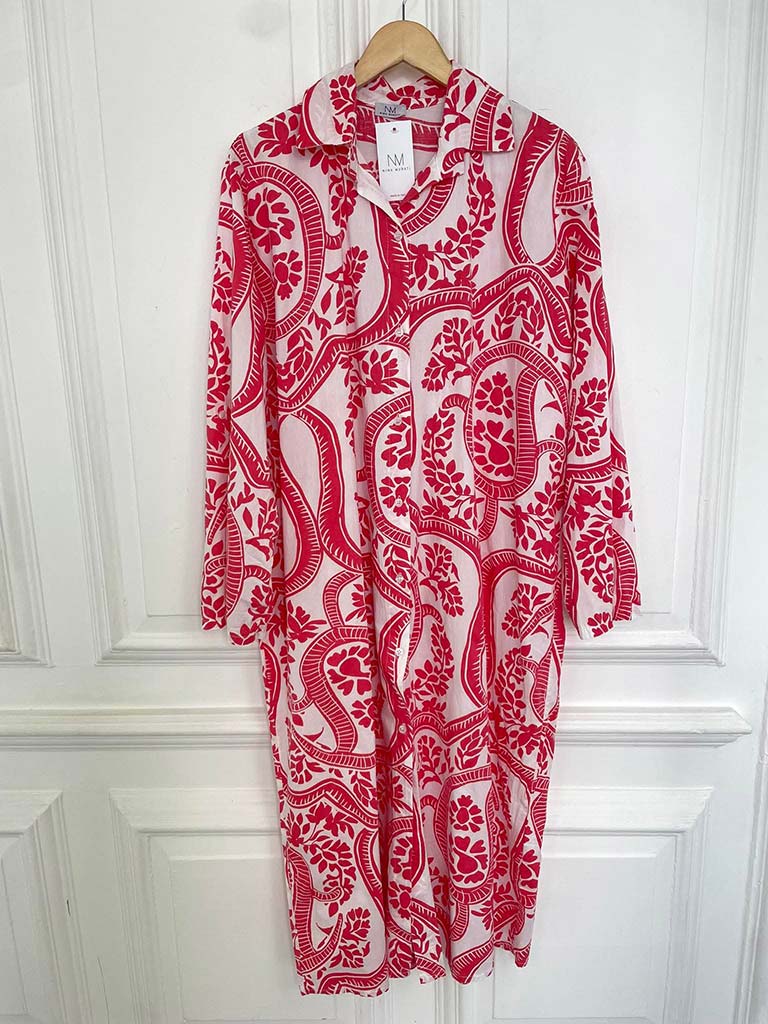 Botanical Print Shirt Dress