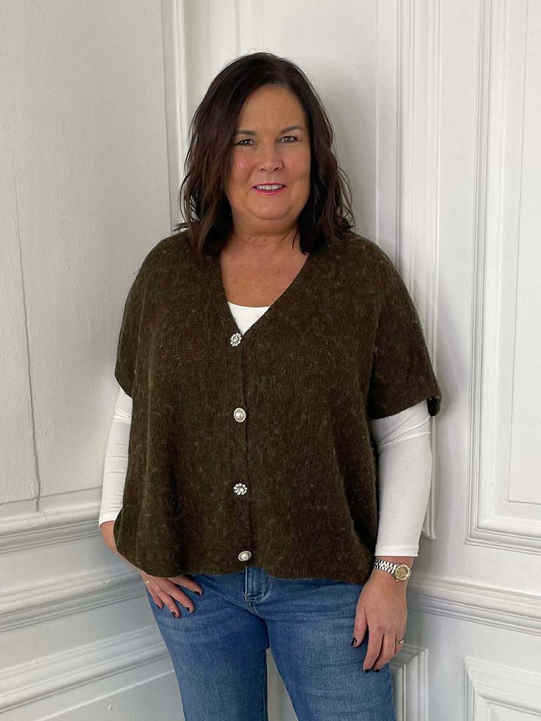 Honeycomb Mesh Layering Top - Warm White