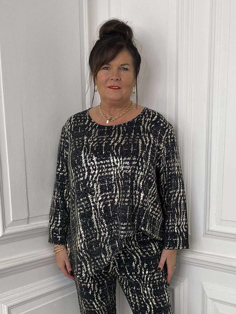 Malissa J Metallic Shimmer Top