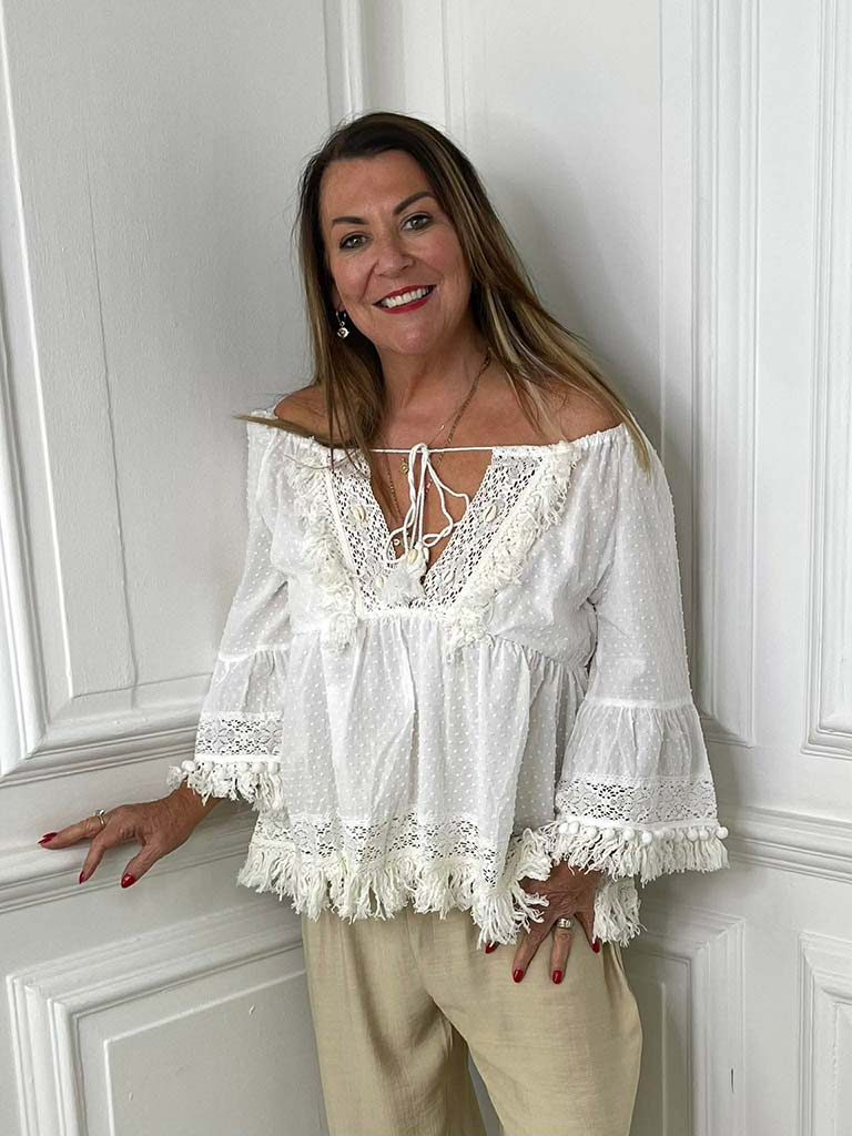 Seashell Boho Tassel Top