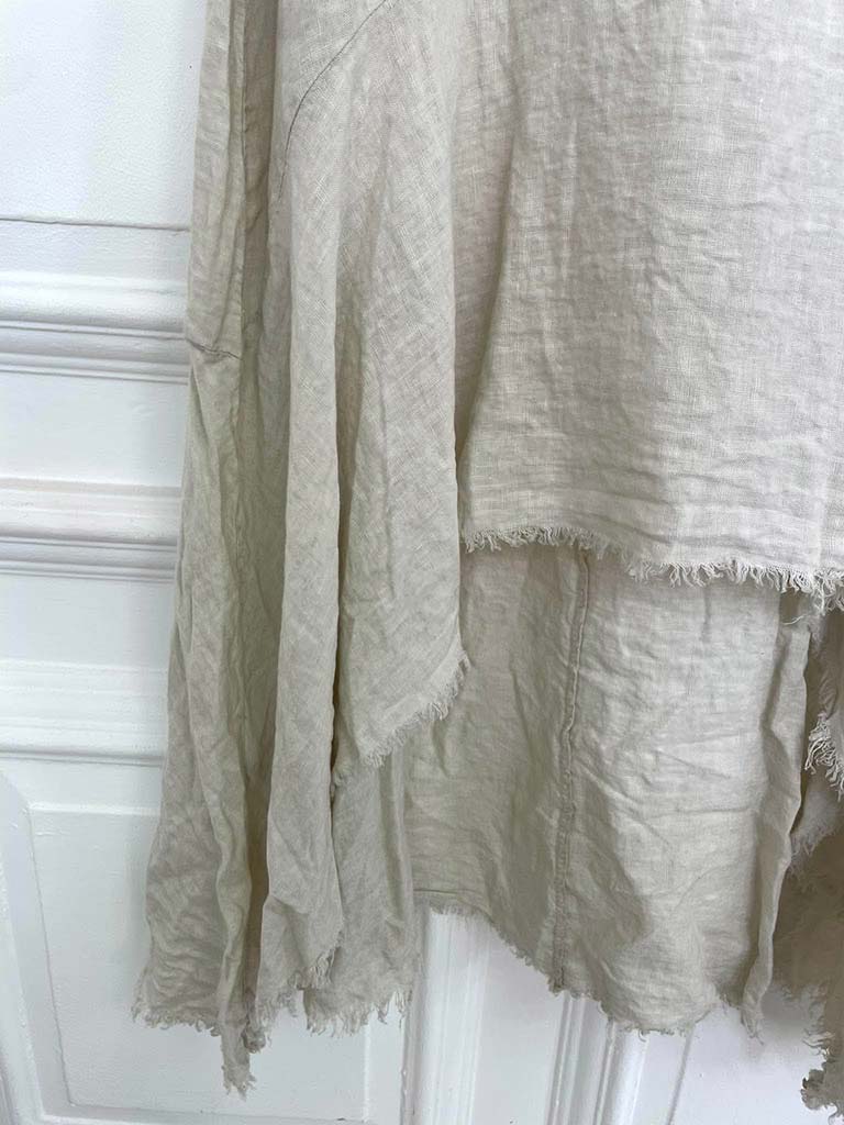 Linen Dip Back Tunic - Parchment