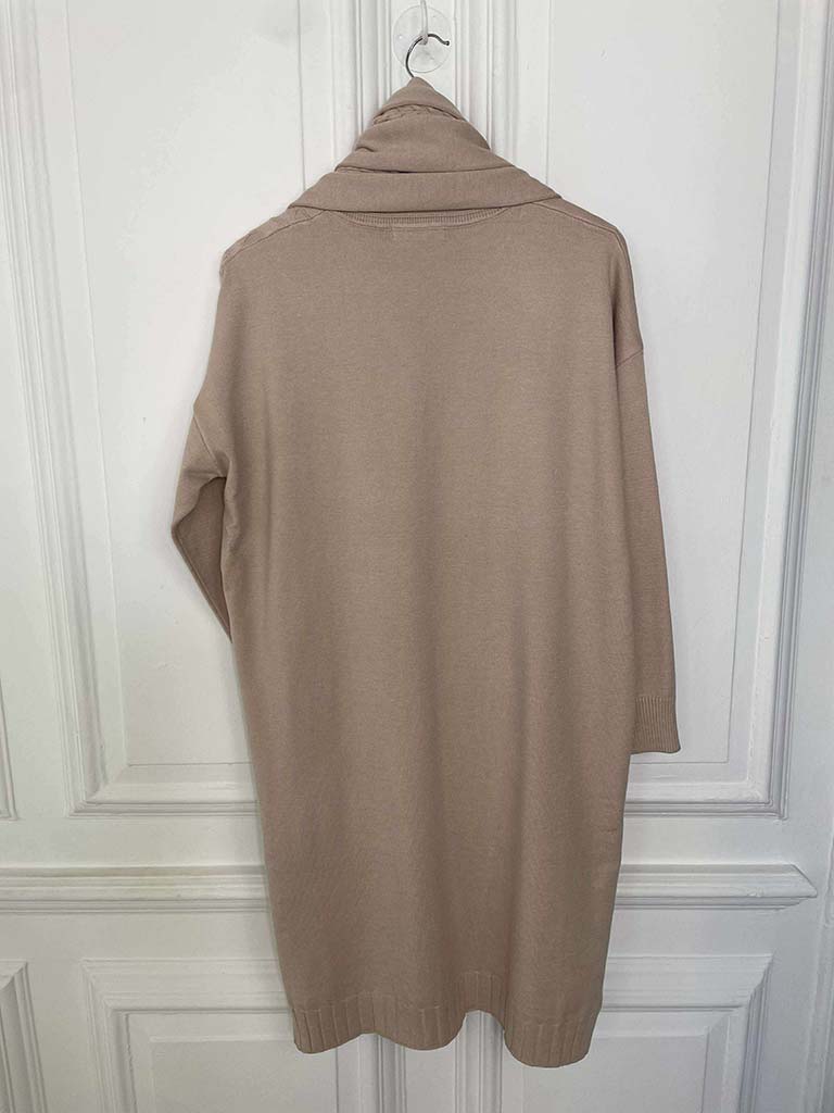 Malissa J Cable Knit Tunic & Scarf - Stone