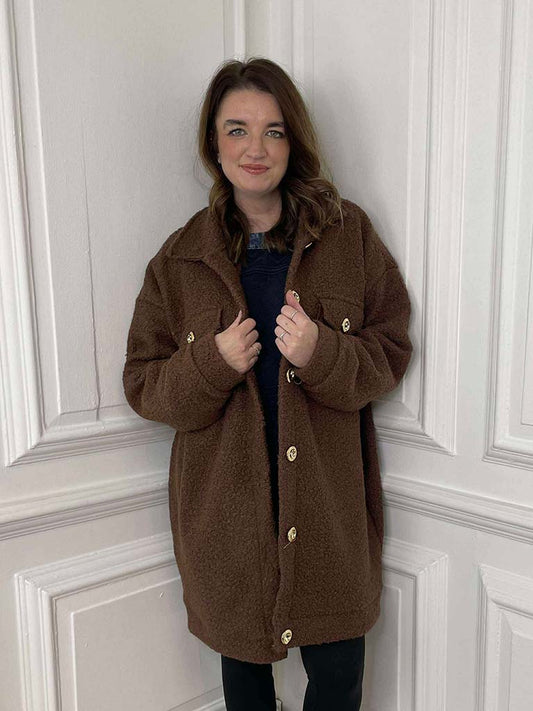 Boucle Boyfriend Jacket - Chestnut