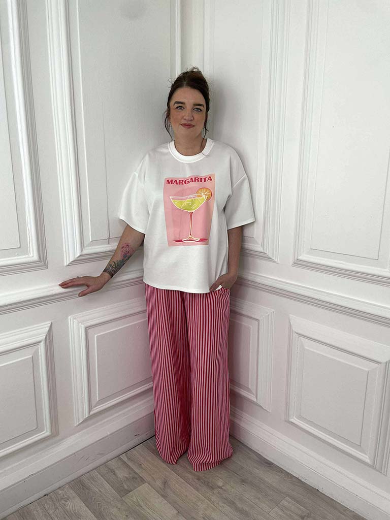 Stripe Linen Palazzos - Cherry Sugar